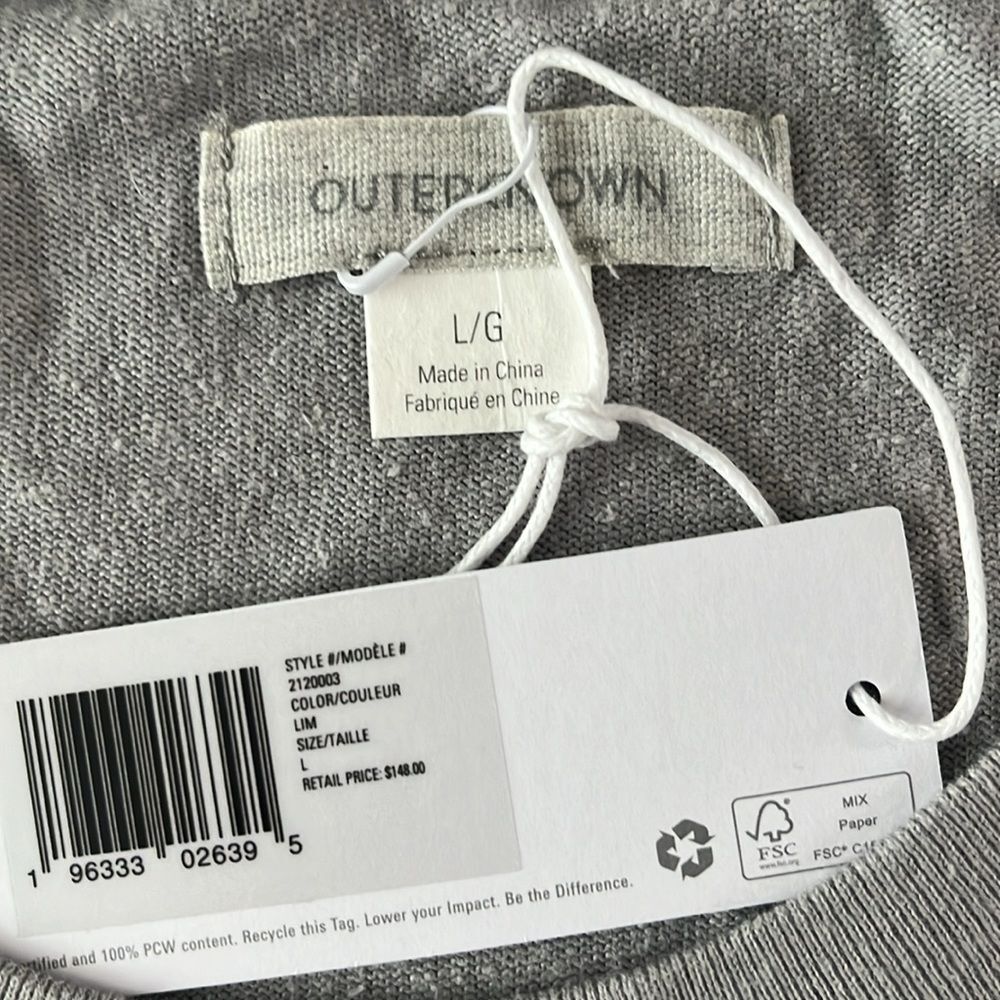Outerknown Neptune Tee Dress Short Sleeves Tshirt Dress L Gray - Picture 7 of 11